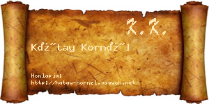 Kátay Kornél névjegykártya